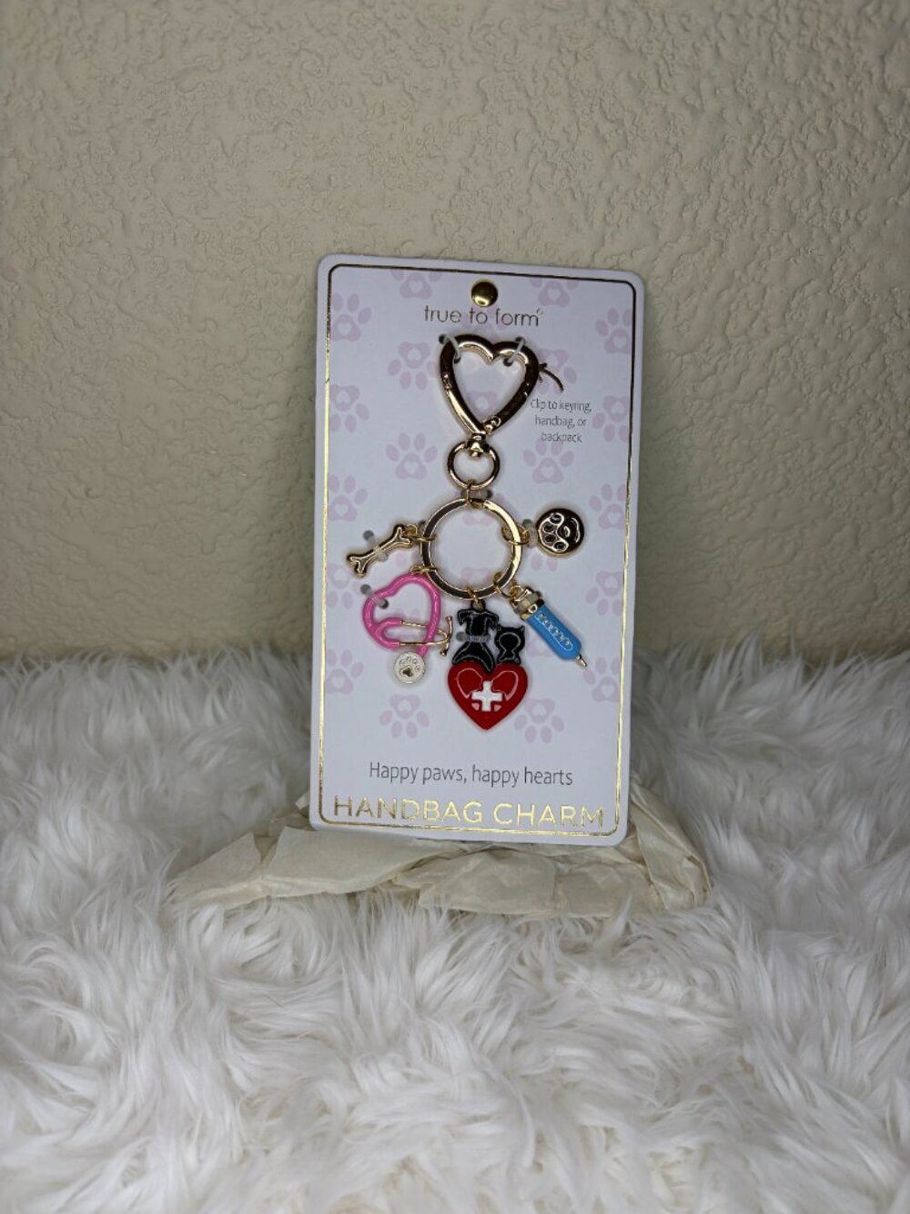 True to Form Vet Handbag Charm Keychain Dog Cat Pet Nurse Bag Charm NWT - Picture 2 of 5